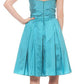 CLEARANCE - Cinderella Divine 5039 Knee Length Teal A-Line Dress (Size M)