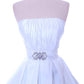 CLEARANCE - Cinderella Divine 5039 Knee Length White A-Line Dress (Size M)