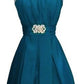CLEARANCE - Cinderella Divine 5039 Knee Length Teal A-Line Dress (Size M)