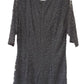CLEARANCE - Modest Coral Knee Length Semi Formal Dress Short Sleeve Pearl Neck (Size XL, 3XL)