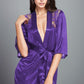Satin Robe with Lace