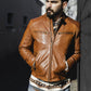 Whet Blu NYC Zack men's fashion leather jacket in black, front view