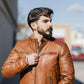 Whet Blu NYC Zack men's fashion leather jacket with front zip closure