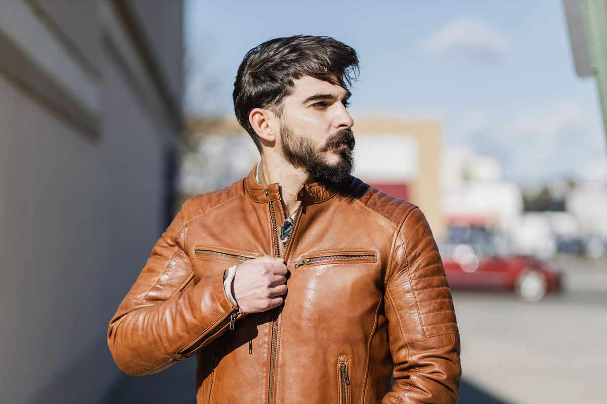 Whet Blu NYC Zack men's fashion leather jacket with front zip closure