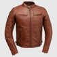 Whet Blu NYC Zack men's fashion leather jacket in black leather with zip front and structured collar