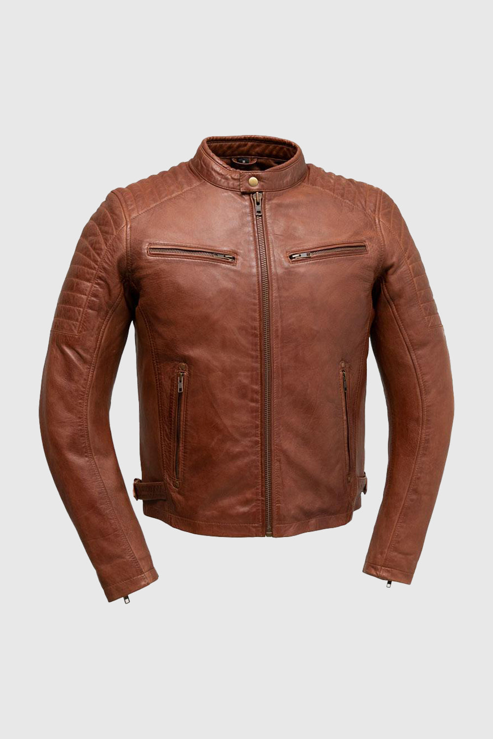 Whet Blu NYC Zack men's fashion leather jacket in black leather with zip front and structured collar