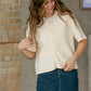 Inherit Co. Zadie ivory short sleeve button-front cardigan from IC Layering Essentials