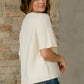 Inherit Co. Zadie ivory short sleeve button-front cardigan for layering