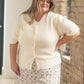 Inherit Co. Zadie ivory short sleeve button-front cardigan sweater from IC Layering Essentials