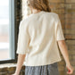 Inherit Co. Zadie ivory short sleeve button-front cardigan, IC Layering Essentials outfit view