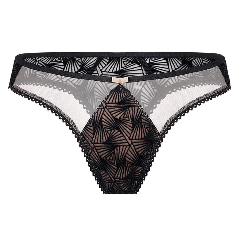 Unikat Zoe Sheer Velvet Thong Panty-1