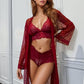 French Dot Mesh Robe and Bra Set